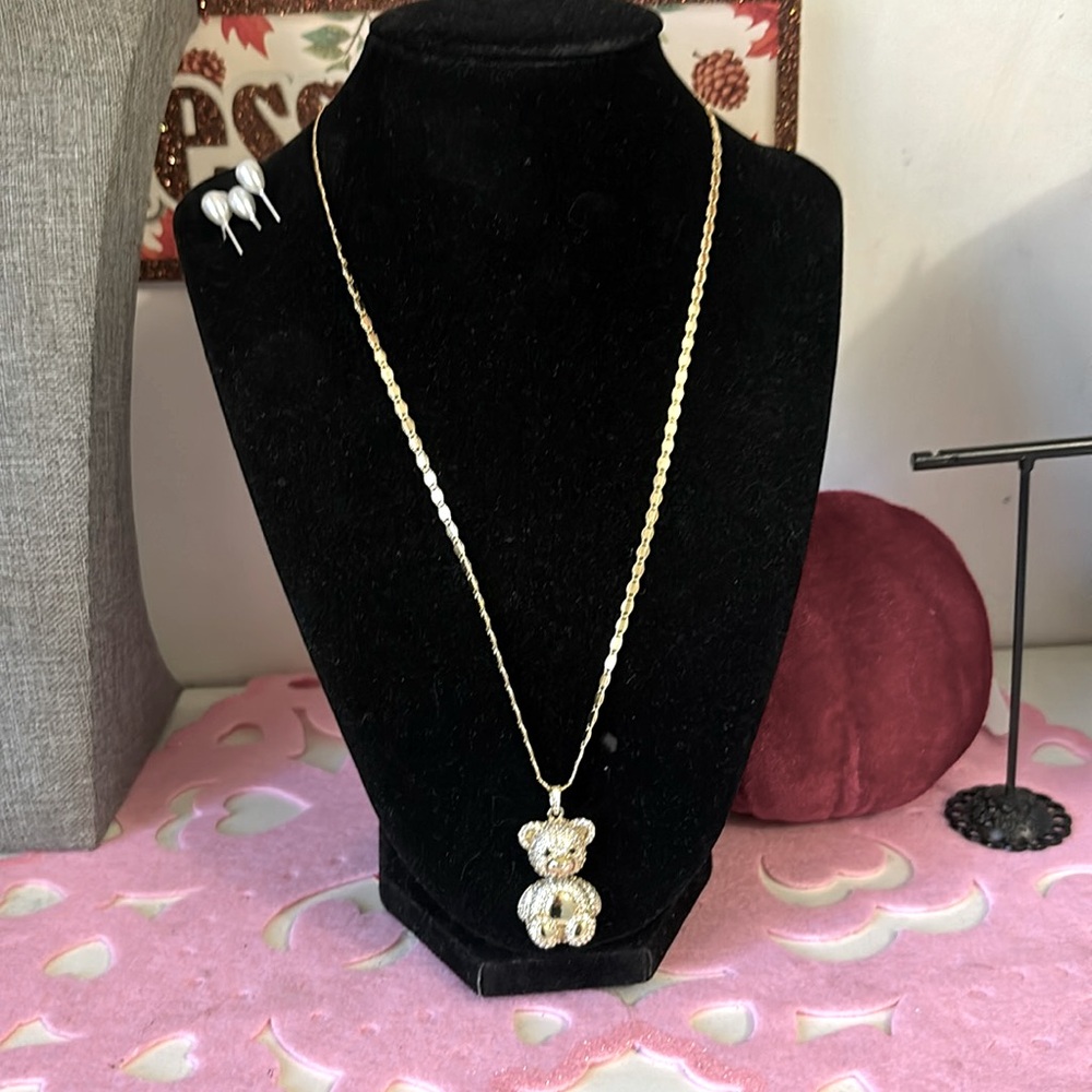 Cadena 14 gold plated de oso
